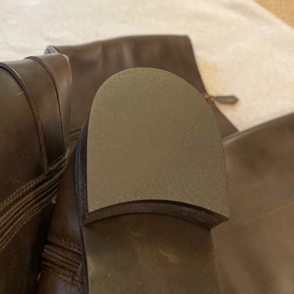 NWT L.K. Bennett Brogan dark brown leather tall equestrian  riding boots Sz 38